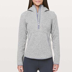 Lululemon Women's Heathered Silver Lilac Fleece & Thank You Half-Zip Pullover 6